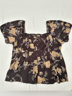 TORRID, BLACK & FLORAL CORSET CONVERTIBLE TOP PLUS SIZE 3X, NWT